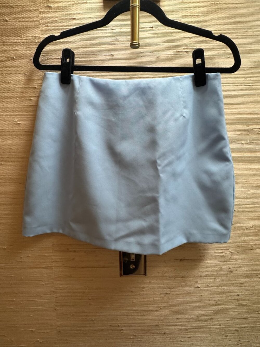 Miss Selfridge Baby Blue A-Line Mini Skirt Size 8 Fully Lined